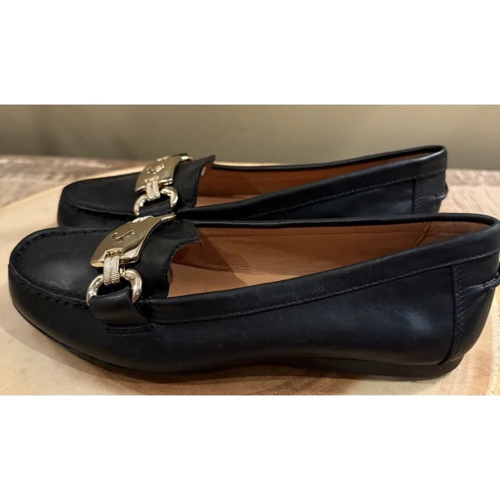 Kate Spade NY Carson Slip On Driving Loafers Shoe Flats Black Leather 5B New‎